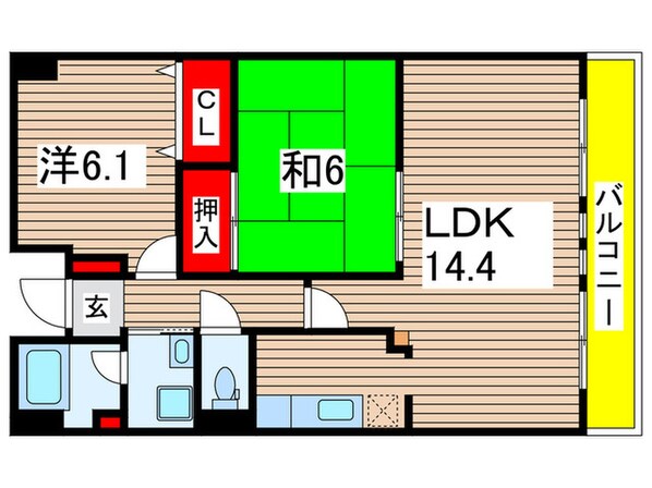 シャトーイノハナの物件間取画像